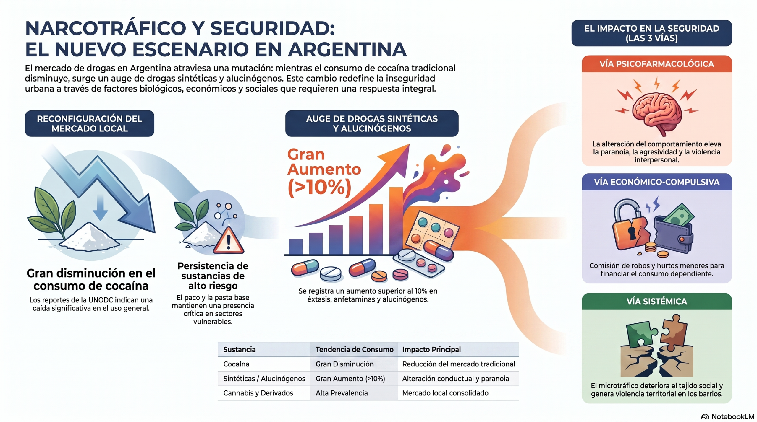 ¿Cómo está mutando el consumo de drogas en Argentina y qué impacto real tiene en nuestra seguridad ciudadana?
